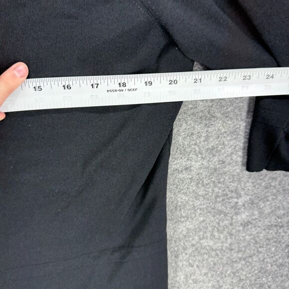 Talbots Button Up Top Women 1X Plus Black V-Neck 3/4 Sleeve Rayon Casual Solid - Picture 5 of 7